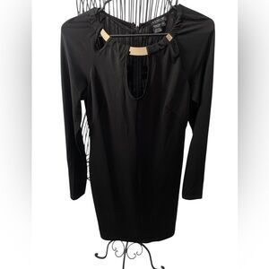 VENUS Elegant Black Long Sleeve Dress Size S